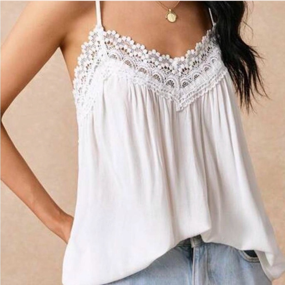 Elegant White Lace Cami Top